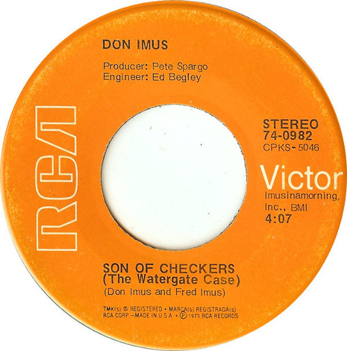 Don Imus - Son Of Checkers (The Watergate Case) (7")