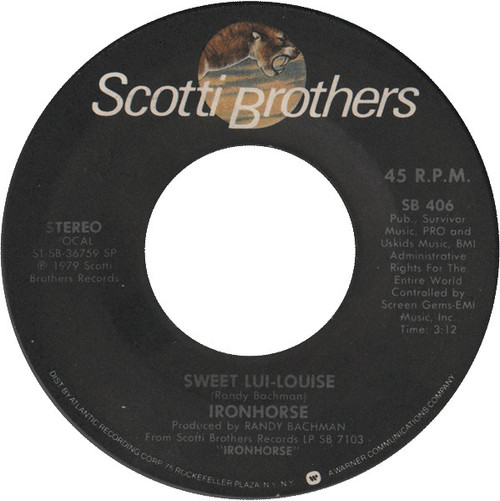 Ironhorse - Sweet Lui-Louise - Scotti Bros. Records - SB 406 - 7", Single 1101999449