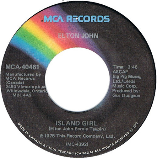 Elton John - Island Girl - MCA Records - MCA-40461 - 7", Single 1102002441