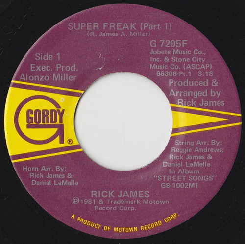 Rick James - Super Freak - Gordy - G 7205F - 7", Single 1102371373