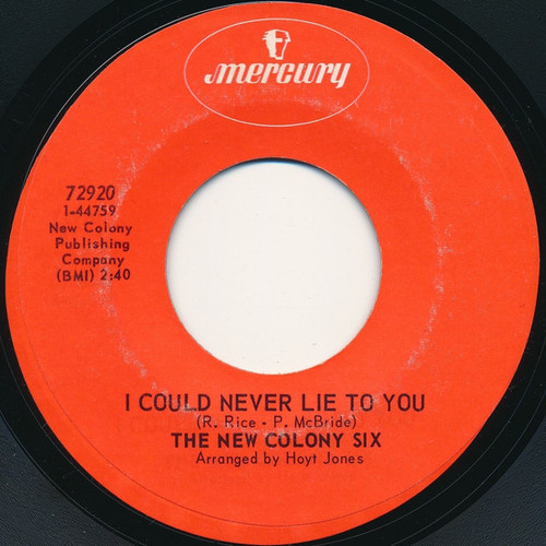 The New Colony Six - I Could Never Lie To You / Just Feel Worse (7", Single)