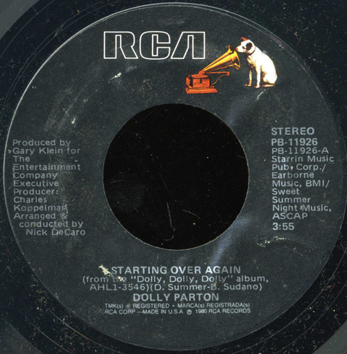 Dolly Parton - Starting Over Again - RCA - PB-11926 - 7", Single, Styrene 1103867113