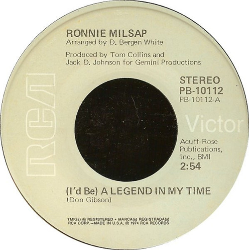 Ronnie Milsap - (I'd Be) A Legend In My Time (7", Single, Ind)
