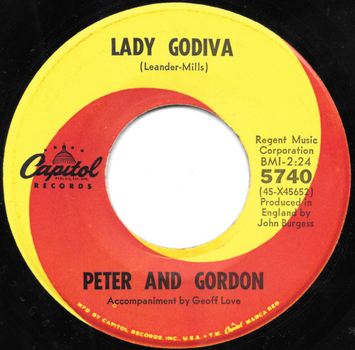 Peter & Gordon - Lady Godiva / Morning's Calling - Capitol Records - 5740 - 7", Single, Scr 1104292279
