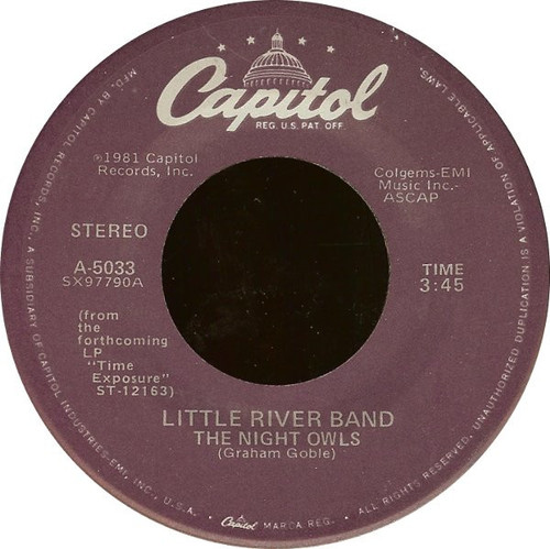 Little River Band - The Night Owls / Suicide Boulevard - Capitol Records - A-5033 - 7", Single, Jac 1104294687