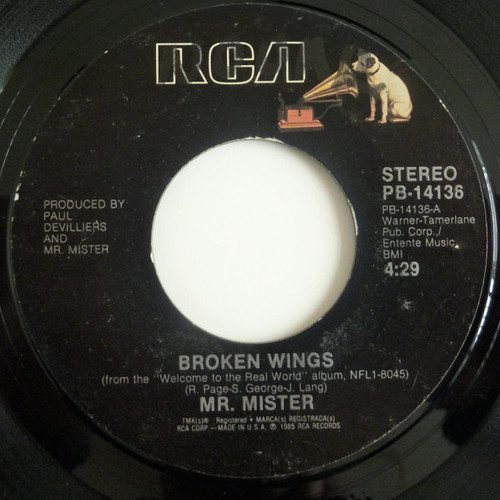 Mr. Mister - Broken Wings / Uniform Of Youth - RCA - PB-14136 - 7", Single, Styrene, Ind 1104296640