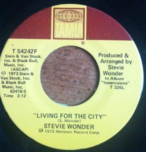 Stevie Wonder - Living For The City - Tamla - T 54242F - 7", Single 1104558641