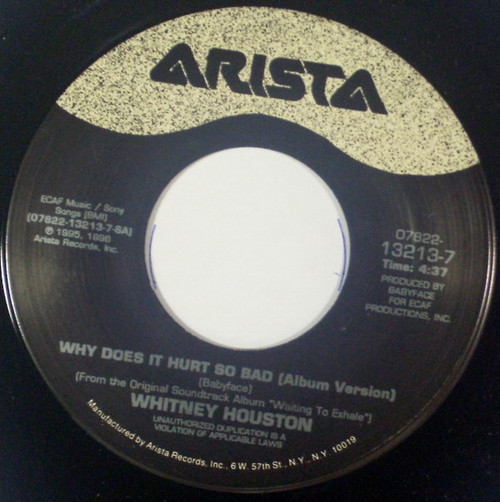Whitney Houston - Why Does It Hurt So Bad (7", Single)