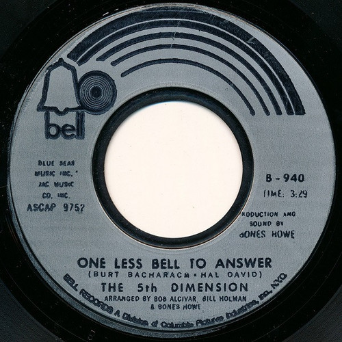 The 5th Dimension* - One Less Bell To Answer / Feelin' Alright? (7", Single)