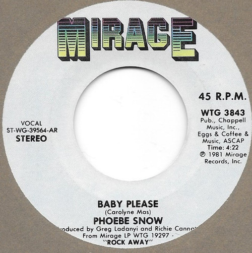 Phoebe Snow - Baby Please (7", Single)