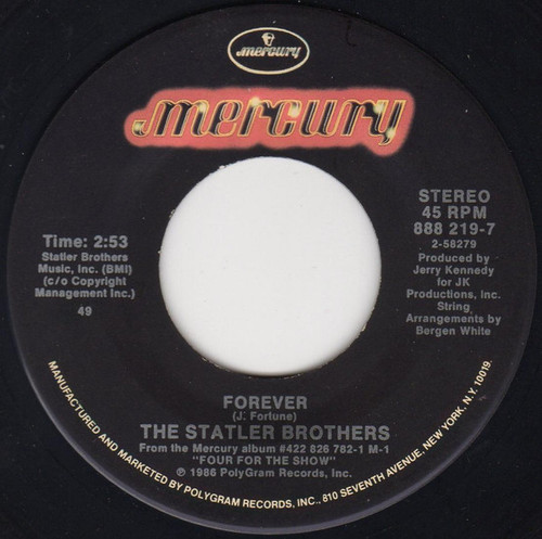 The Statler Brothers - Forever - Mercury - 888 219-7 - 7", Spe 1104946738