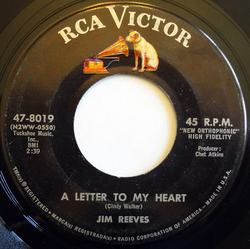 Jim Reeves - Adios Amigo / A Letter To My Heart - RCA Victor - 47-8019 - 7" 1105440469