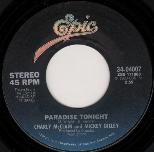 Charly McClain And Mickey Gilley / Charly McClain - Paradise Tonight / The Four Seasons Of Love - Epic - 34-04007 - 7", Single, Styrene, Pit 1106178764
