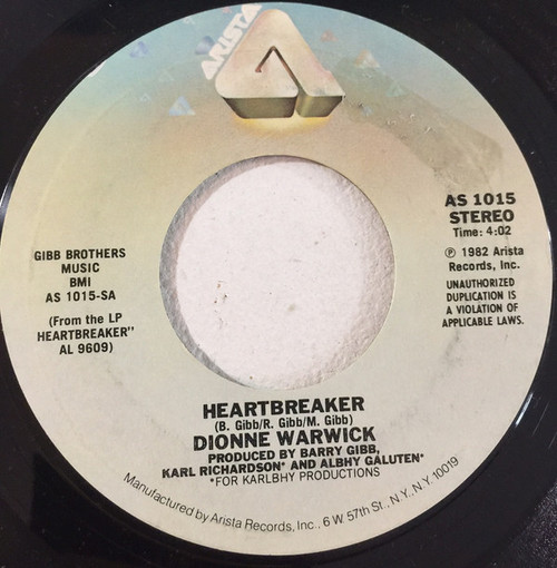 Dionne Warwick - Heartbreaker - Arista - AS 1015 - 7", Single, Styrene, Ter 1106210719