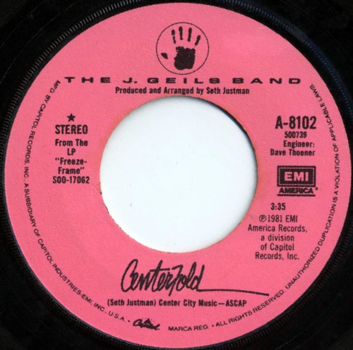 The J. Geils Band - Centerfold (7", Single, Win)