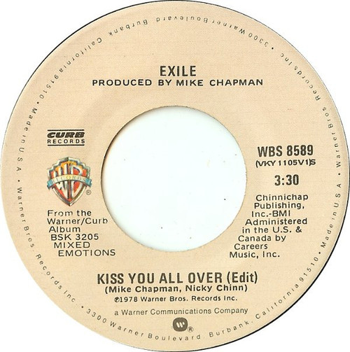 Exile (7) - Kiss You All Over / Don't Do It - Warner Bros. Records - WBS 8589 - 7", RP, Spe 1106592244