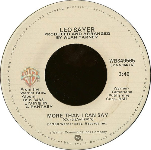 Leo Sayer - More Than I Can Say - Warner Bros. Records - WBS49565 - 7", Single, Jac 1106592246