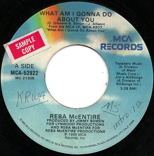 Reba McEntire - What Am I Gonna Do About You - MCA Records - MCA-52922 - 7", Single, Glo 1106656859