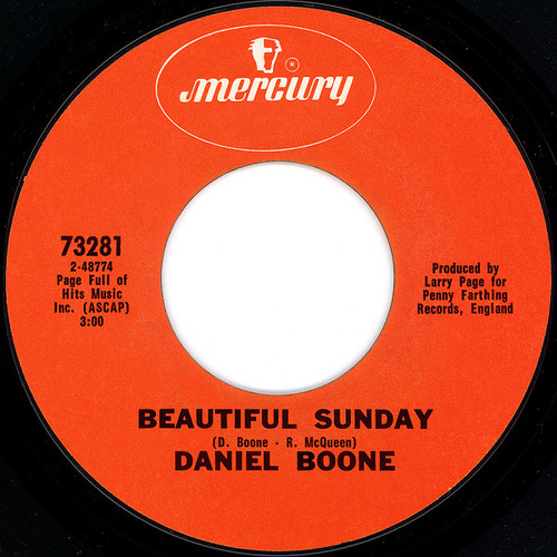 Daniel Boone - Beautiful Sunday - Mercury - 73281 - 7", Single, Styrene, Pit 1106663517