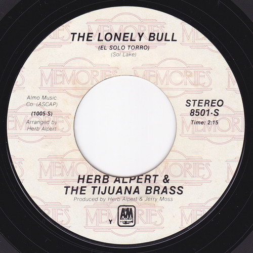 Herb Alpert & The Tijuana Brass - The Lonely Bull (El Solo Torro) (7", RE)