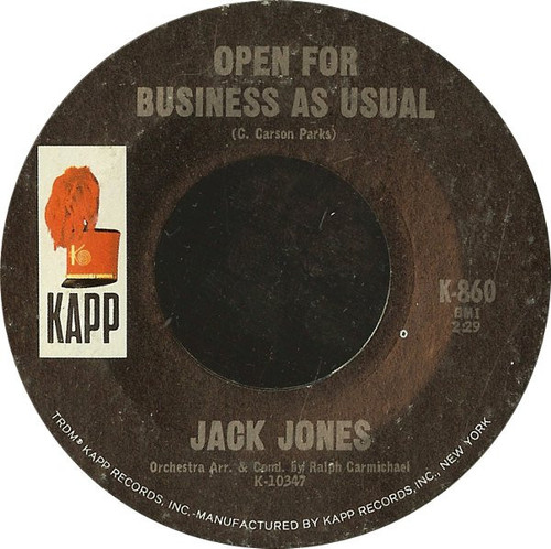 Jack Jones - Open For Business As Usual (7")