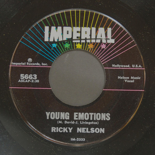 Ricky Nelson (2) - Young Emotions / Right By My Side - Imperial - 5663 - 7" 1107905388