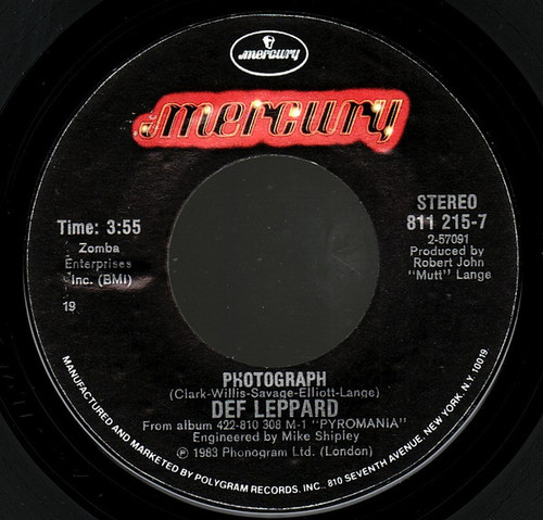 Def Leppard - Photograph (7", Single, Styrene, 19 )