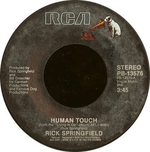 Rick Springfield - Human Touch / Alyson - RCA - PB-13576 - 7", Single, Mon 1108000999