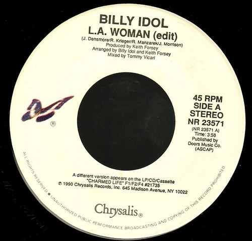 Billy Idol - L.A. Woman (7", Single)