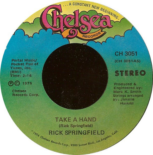 Rick Springfield - Take A Hand - Chelsea Records - CH 3051 - 7", Single 1108493882