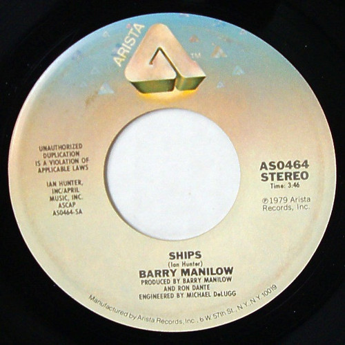 Barry Manilow - Ships - Arista - AS0464 - 7", Single, S S 1108493988