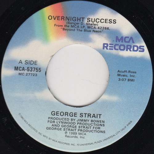 George Strait - Overnight Success (7", Single, Glo)