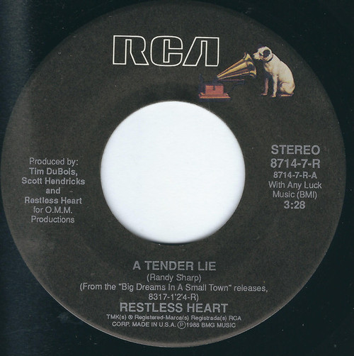 Restless Heart - A Tender Lie / This Time (7", Single)