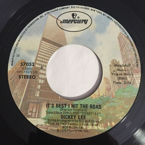 Dickey Lee - It's Best I Hit The Road / Honky Tonk Hearts (7")