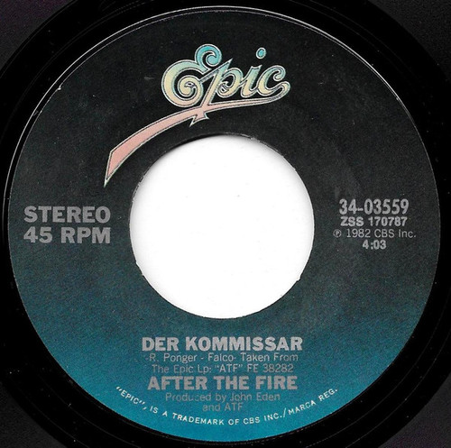 After The Fire - Der Kommissar (7", Single, Styrene, Car)