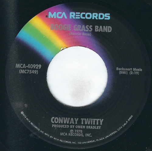 Conway Twitty - Boogie Grass Band / That's All She Wrote - MCA Records - MCA-40929 - 7", Pin 1109198248