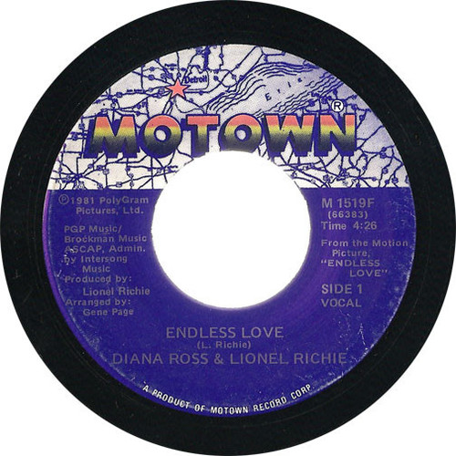 Diana Ross & Lionel Richie - Endless Love - Motown - M 1519F - 7", Single 1110458966