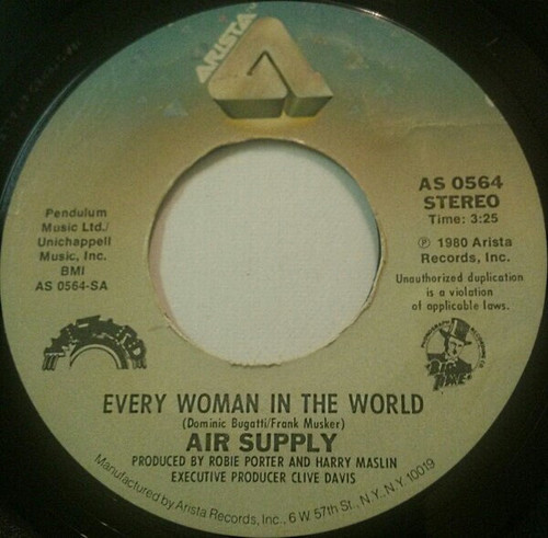 Air Supply - Every Woman In The World - Arista - AS 0564 - 7", Single, RE, Styrene,  Te 1111332580