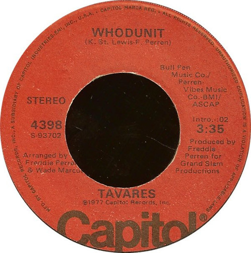 Tavares - Whodunit / Fool Of The Year - Capitol Records - 4398 - 7", Los 1111335130