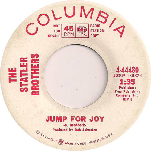 The Statler Brothers - Jump For Joy / Take A Bow Rufus Humfry (7", Promo)