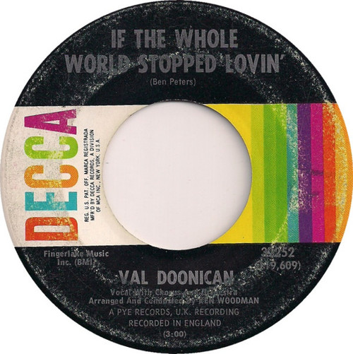 Val Doonican - If The Whole World Stopped Lovin' (7", Single)