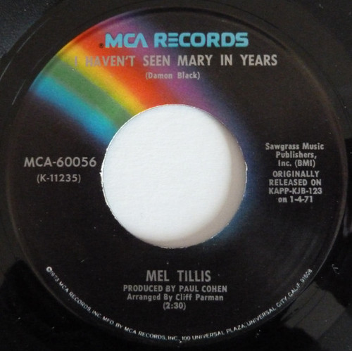 Mel Tillis - I Haven't Seen Mary In Years (7", RE)