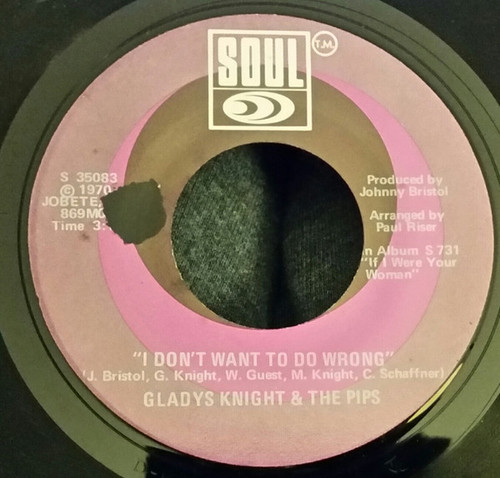 Gladys Knight & The Pips* - I Don't Want To Do Wrong (7", Single)