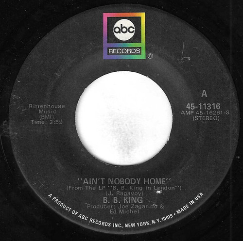 B.B. King - Ain't Nobody Home (7", Single)