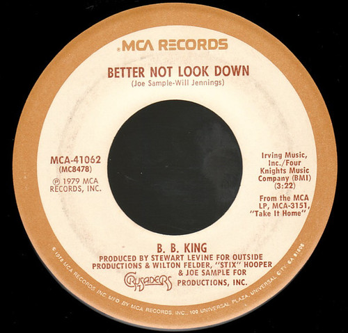 B.B. King - Better Not Look Down / Happy Birthday Blues (7", Single, Glo)