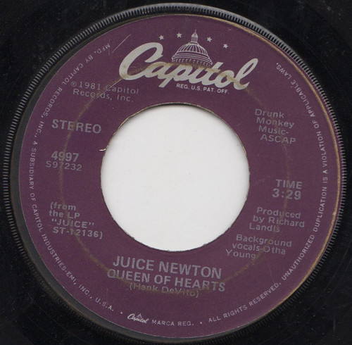 Juice Newton - Queen Of Hearts - Capitol Records - 4997 - 7", Single 1112606424