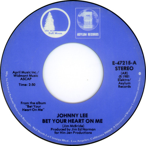 Johnny Lee (3) - Bet Your Heart On Me (7", All)