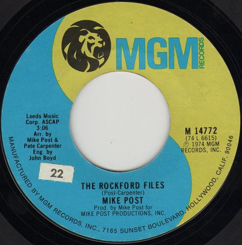 Mike Post - The Rockford Files - MGM Records - M 14772 - 7", Single, Styrene 1113023731