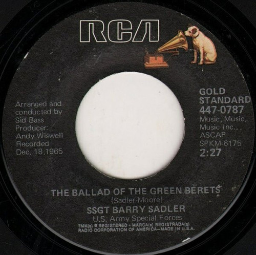 Barry Sadler - The Ballad Of The Green Berets / The "A" Team - RCA - 447-0787 - 7", Single, RE 1113378132