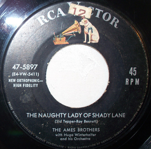 The Ames Brothers With Hugo Winterhalter And His Orchestra* - The Naughty Lady Of Shady Lane (7")